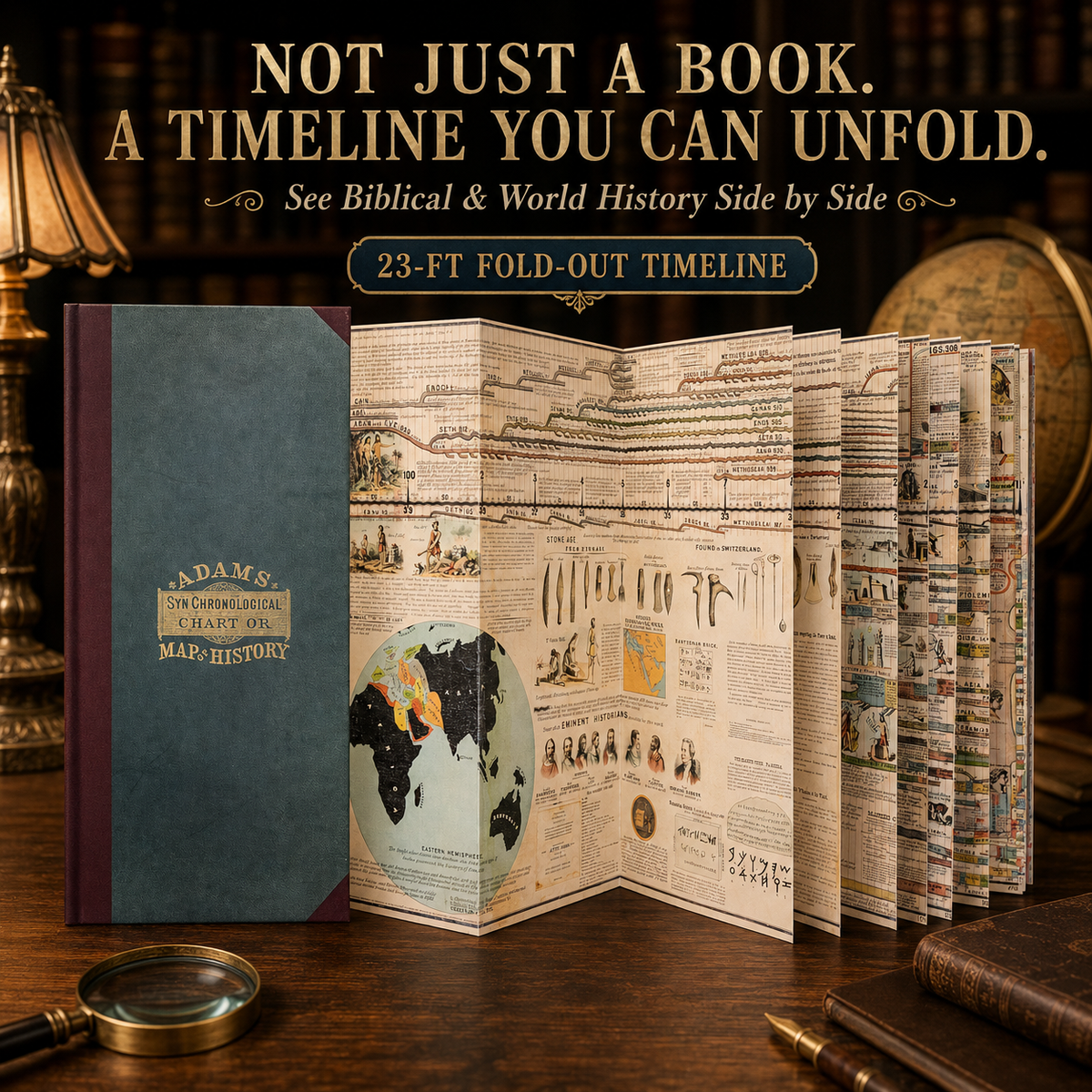 ๐Adams Synchronological Chart โ 23-Ft Fold-Out Biblical & World History Timeline