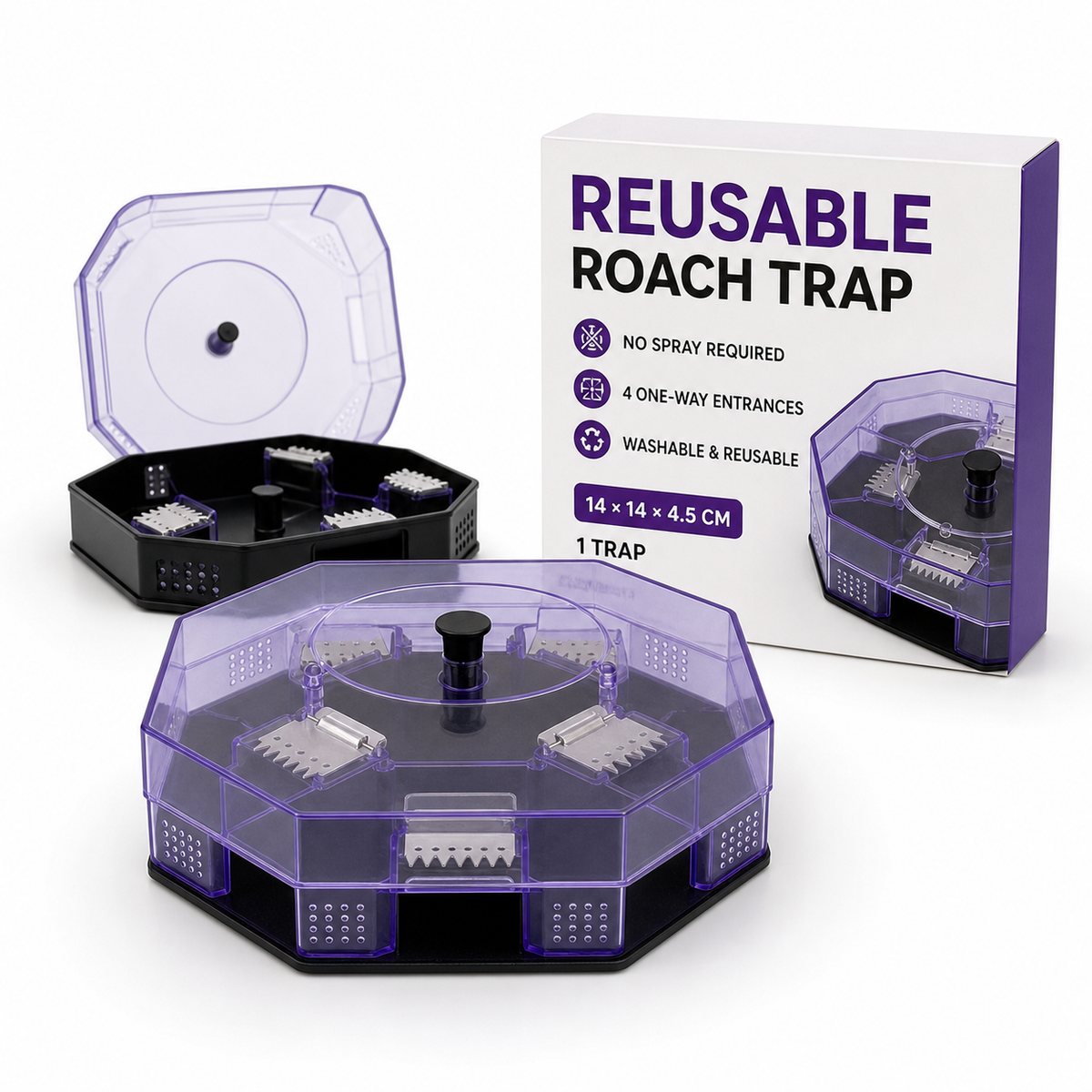 🛡️Reusable No-Spray Roach Trap – Chemical-Free