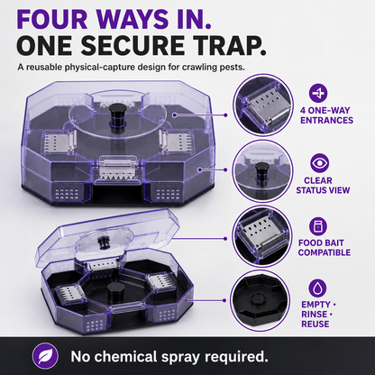 🛡️Reusable No-Spray Roach Trap – Chemical-Free