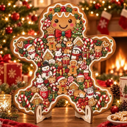 🎄 ✨ Intricate Christmas Keepsake Wooden Puzzle Ornaments – Artistic Festive Tabletop Décor