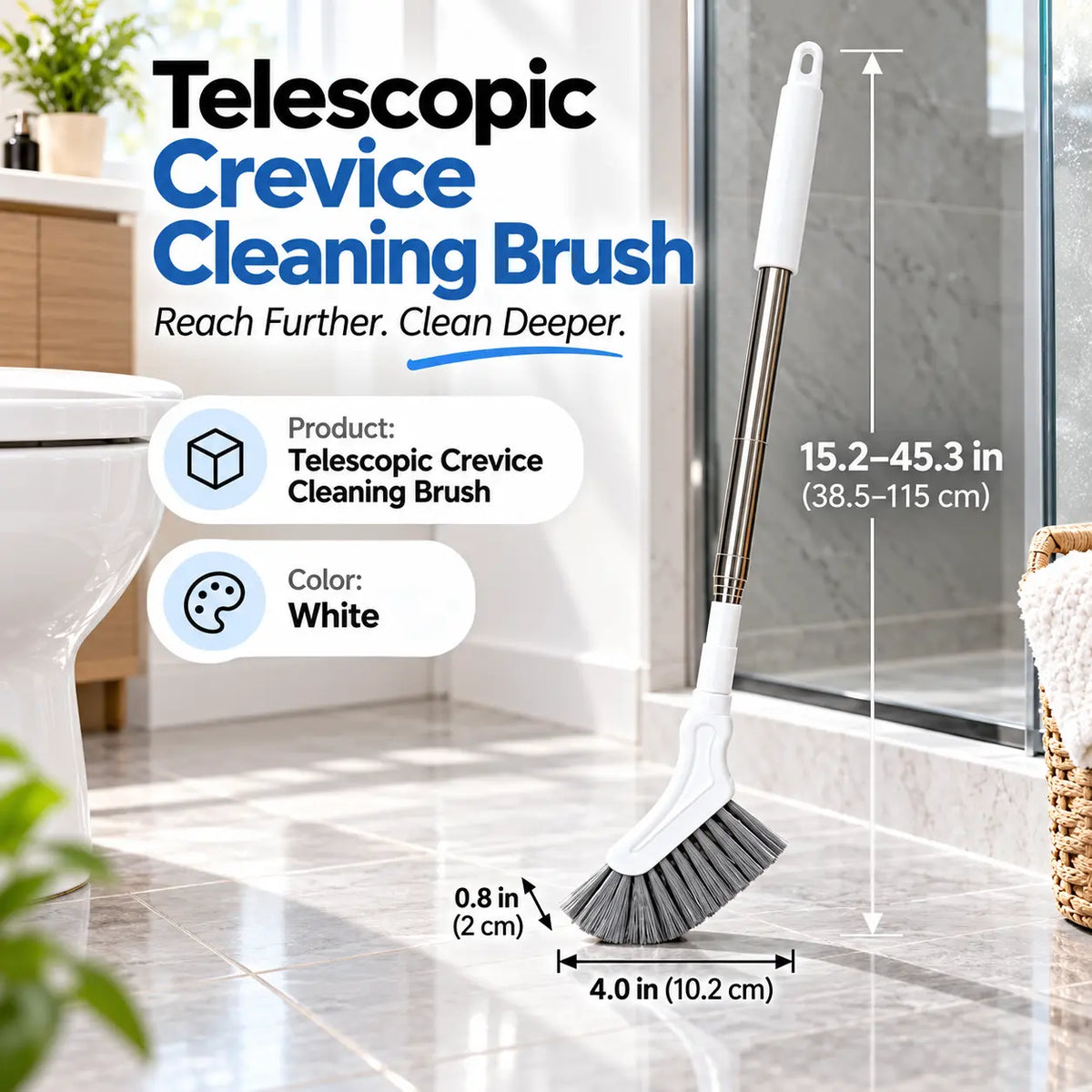 Telescopic Crevice Cleaning Brush