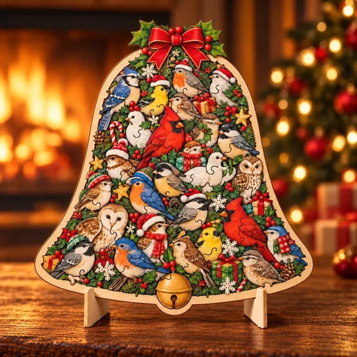 🎄 ✨ Intricate Christmas Keepsake Wooden Puzzle Ornaments – Artistic Festive Tabletop Décor
