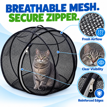 🐱🌿 FreshAir Cat Haven – Pop-Up Mesh Playpen