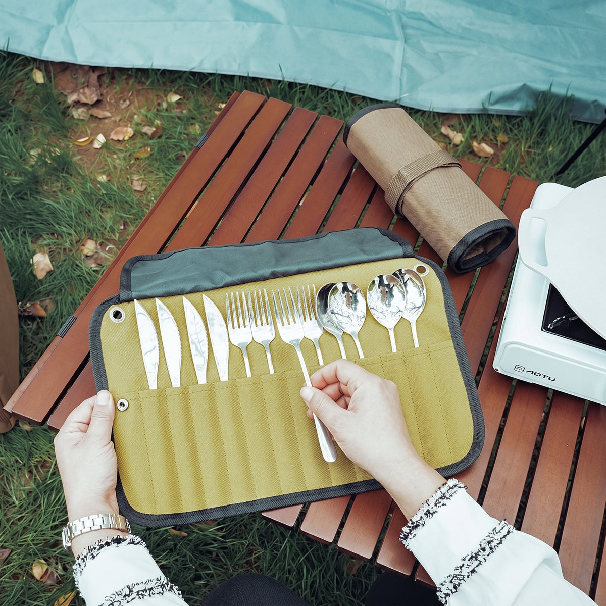 Stainless Steel Camping Tableware Set