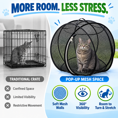 🐱🌿 FreshAir Cat Haven – Pop-Up Mesh Playpen